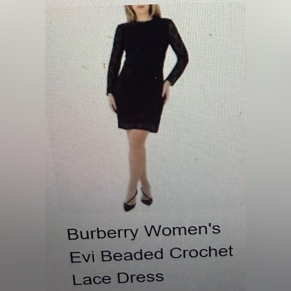 Burberry, navy lace dress, new with‎ tags, midi, crochet, 3/4 sleeve size 8 - Picture 1 of 9